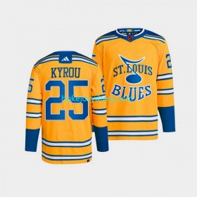 Pánské Hokejový Dres St. Louis Blues Jordan Kyrou 25 Adidas 2022-2023 Reverse Retro Žlutá Authentic
